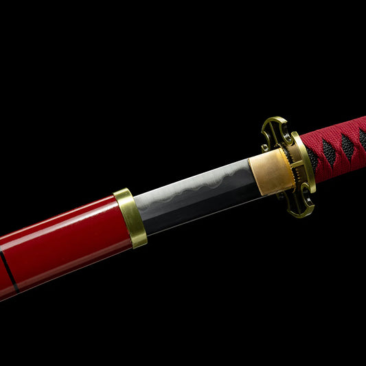 One Piece : Zoro Red Wooden Katana 42cm with stand